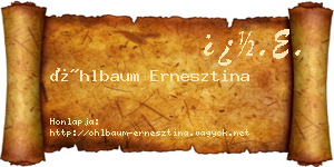 Öhlbaum Ernesztina névjegykártya